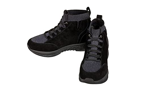 CALTO Men's Invisible Height Increasing Elevator Shoes - Black Fashion High Top Technical Sneakers - 3 Inches Taller - S23201- Size 7 D(M) US4