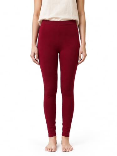 Image of Women's Cotton Lycra Ankle Length Leggings | Regular Rise, Soft 4 Way Stretch Fabric | Casual & Ethnic Wear