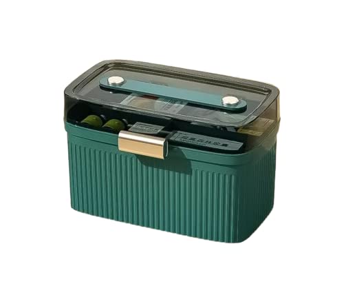 Medium Green First Aid Medicine Storage Box With Lock - Perfect For Home, Emergency And Small Kits, Medicine Bags & Medical Supplies Organizer Bag For Safe & Secure Medication Storage #TOP22
