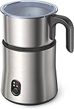 Milchaufschäumer Elektrisch 5 in 1,500ml Milchschäumer Hohe Kapazität aus Edelstahl Spülmaschinenfest für Cappuccino, Latte, Mokka, Macchiato, heiße Schokolade
