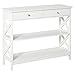 Konsola HOMCOM stolik z szufladą i 2-poziomowymi półkami płyta MDF i rama w kształcie litery X konstrukcja zapobiegająca wywróceniu do salonu i korytarza biały 100 x 30,5 x 80 cm