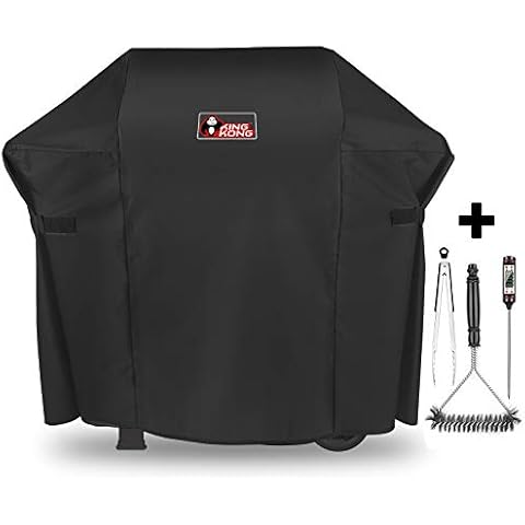 Kingkong 7138 Premium Grill Cover for Weber Spirit 200 and Spirit II 200 Series Gas Grills (Compared to 7138) Including Brush, Tongs and Thermometer Cover