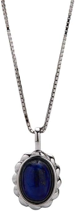 Collier en argent Lapis Lazuli ovale en argent sterling pour femme éclatant