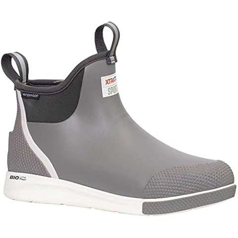 Xtratuf Men’s Fishing Rain Watertight Anglers Breathable Mesh Chevron Pull Tabs Ankle Deck Sport Boots, Gray, 11 Cover