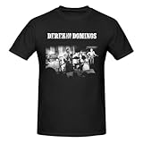 Derek Music and in The Band Dominos Men's Cotton Crew Neck T-Shirt Short Sleeve Casual Summer Print Classic Novel Tops Sports Fitnesssmall Black
