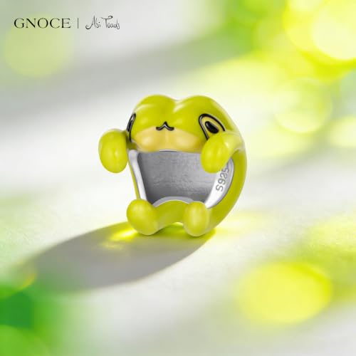 Image of GNOCE Cute Dancing Frog Charm,Abi Toads Hug Bead 925 Sterling Silver /Silver Plated Dangle Charms Fit Bracelets & Necklace, Hand-Finished Keepsake Jewelry Gift for Women Men BBF