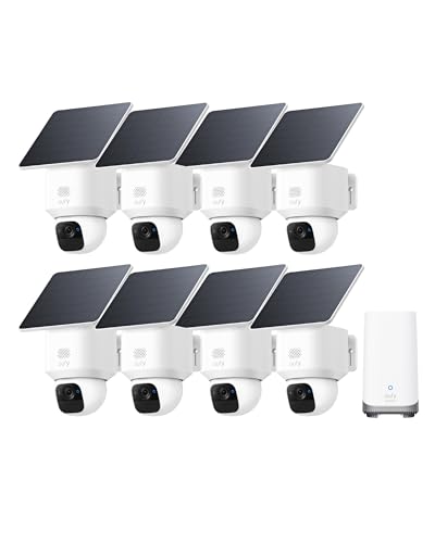 eufy Security eufy Security SoloCam E30, 8-Cam Pack Kit, Security Cameras Wireless Outdoor, Solar Camera Outdoor Wireless, 360° Pan, AI Tracking, 2K Clarity, No Monthly Fee