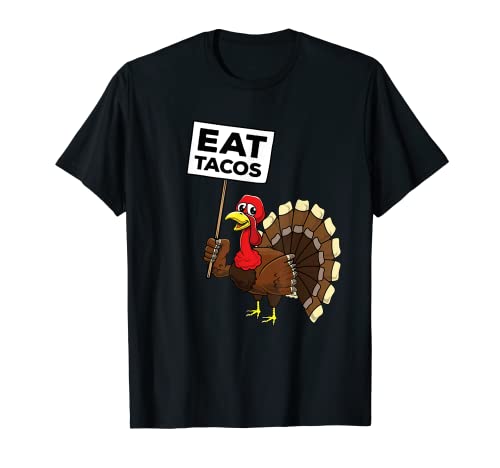 Cadeau drôle de Thanksgiving Day Protest Turkey Eat Taco Vegan T-Shirt