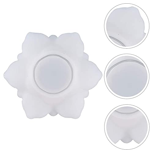 Image of SNOOGG Pack of 1 Silicone Moulds Lotus Shape Tealight Holder for Epoxy Resin Art, DIY, Casting