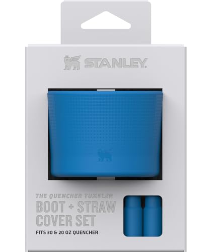 STANLEY Quencher Boot and Straw Cover Cap | Anti-Slip Silicone Protector for 20 & 30 oz Tumbler with Handle | Accessory Set for Stainless Steel Drinking Cup | Azure