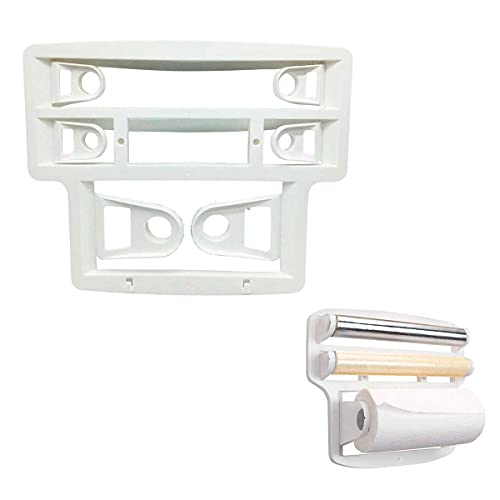 Porta Papel Toalha Triplo Para Rolos De Parede Suporte Branco 37x10x30cm
