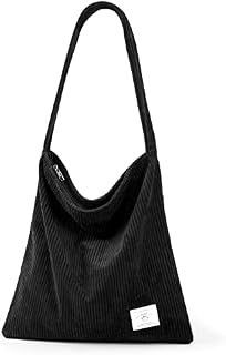 KALIDI Corduroy Totes Bag Thicken Tote Bag for Women with zipper Water Repellent Shoulder Handbags Bags Large Capacity Shopping Bag for Work School College Daily Use