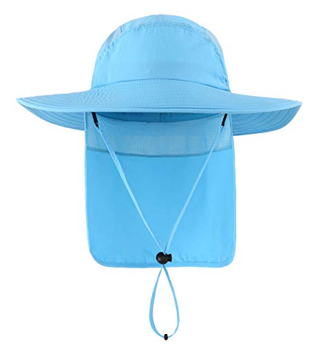 UPF 50+ Wide Brim Fishing Hat with Neck Flap (under $20)