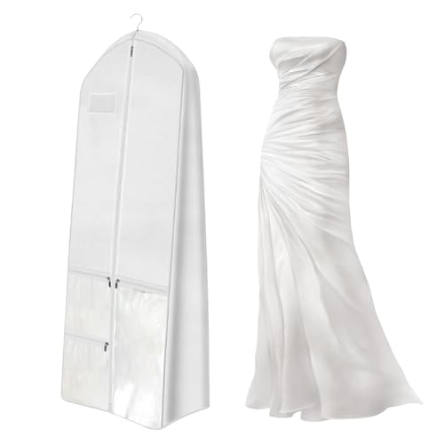 Housse de Protection Robe de Mariée 183 cm–Étui Anti-Poussière Respirant pour Robe de...
