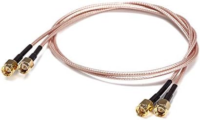 SMA Male to SMA Male Cable, 2-Pack 20inch 1.6ft RG316 RF Coaxial Coax Antenna Extender Cable Adapter Jumper