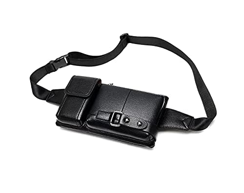 NOSKINMen's Leather Sling Bag,Chest Shoulder Backpack, Water waterproof Crossbody Bag