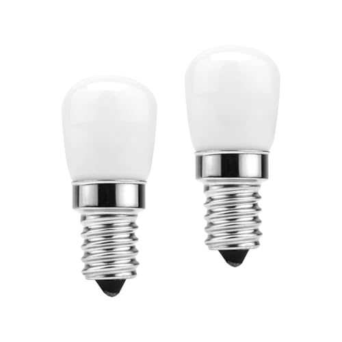 ZUADZAFC 2 Bombillas LED For Frigorífico E14, 3 W, Tipo Maíz, CA 220 V, Minibombilla, Blanco Lechoso, 3000 K, 6000 K, Reemplazan Las Luces Halógenas.(2pcs Warm White)