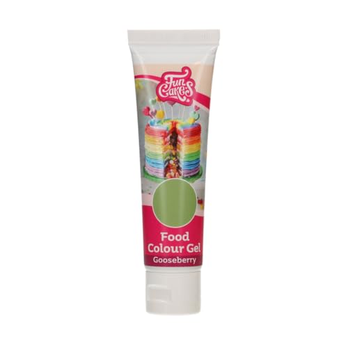 FunCakes Food Colour Gel Gooseberry: Colorante Alimentario Gel para Fondant, Glaseado, Mazapán, Cremas, Pasteles, Masas. Simple y Fácil de Usar. Crea Colores Vibrantes. Halal - 30 g