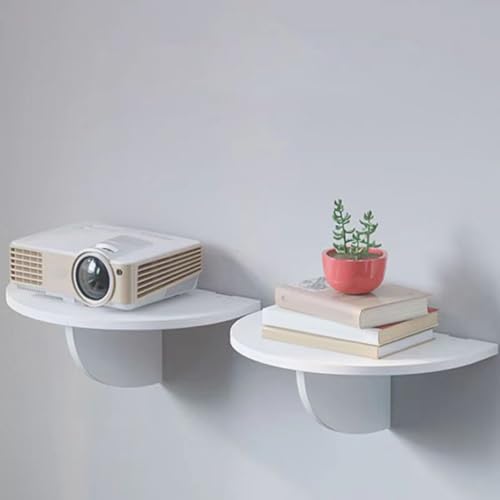 Soporte de proyector de madera blanco con construcción estable y acabado limpio de pared 7