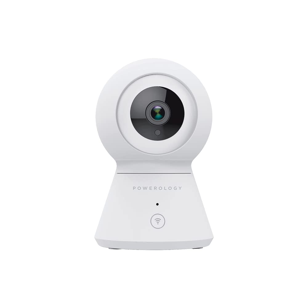 PowerologyWi-Fi Smart Home Camera 1080 Full HD 355° Horizontal and 110° Vertical Movement with Embedded Mic & Speaker, Motion Detection Sensor, Two-Way Audio Talk, Night Vision Security Camera