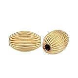 100pcs Beautiful Corrugated Oval Melon Loose Beads 10mm x 6mm Rice Spacer 18K Gold Plated Brass for DIY Craft Jewelry Making CF128-2
