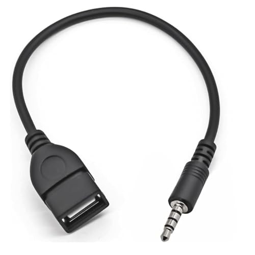 3.5mm Male AUX Audio Plug Jack to USB 2.0 Female Jack OTG Converter, Lead Adapter Cable Cord for Car Aux Port, MP3/Speaker Player, Audio Source Audio to USB Female jack (car decoder function).