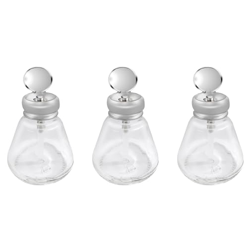 Démaquillant à pompe vernis pour stopper les fuites : flacon en verre pressable x3