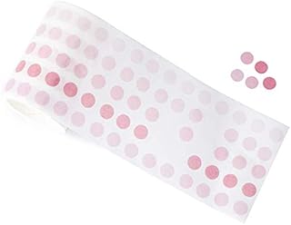 YUBX Morandi Washi Tape Set Masking Tape, Round Stickers, 1250 Dots, Stickers for Bullet Journal, Planner, Scrapbooking, 60 mm x 3 m Autumn (Flamingo)