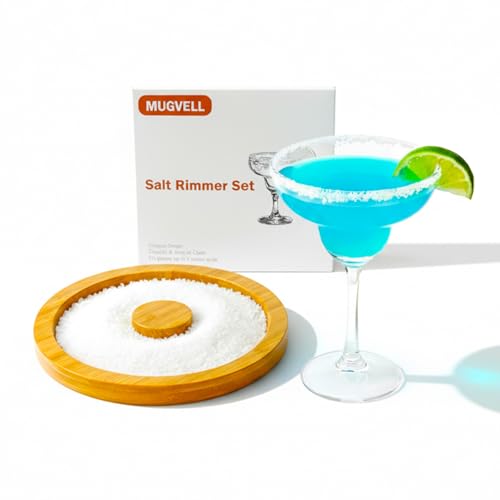 Mugvell 1-Tier Salt Rimmer Set for Margarita and Cocktail Bar Glass Rimmer