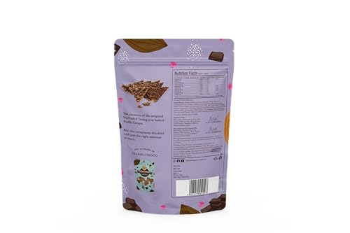The Belgian Waffle Co - Double Choco Waffle Crisps, Thin, Crunchy, Eggless, Baked Not Fried, Healthy Snacks for Breakfast - 85gm Each (Pack of 2), Chocolate