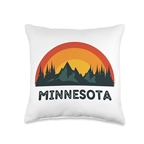 Minnesota Vintage Sunset 80s Retro Summer Gopher State Throw Pillow