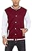 Men's Bomber Jacket Varsity Baseball Jackets Windbreaker Lightweight Slim Fit Button Down Letterman Jacket Red
