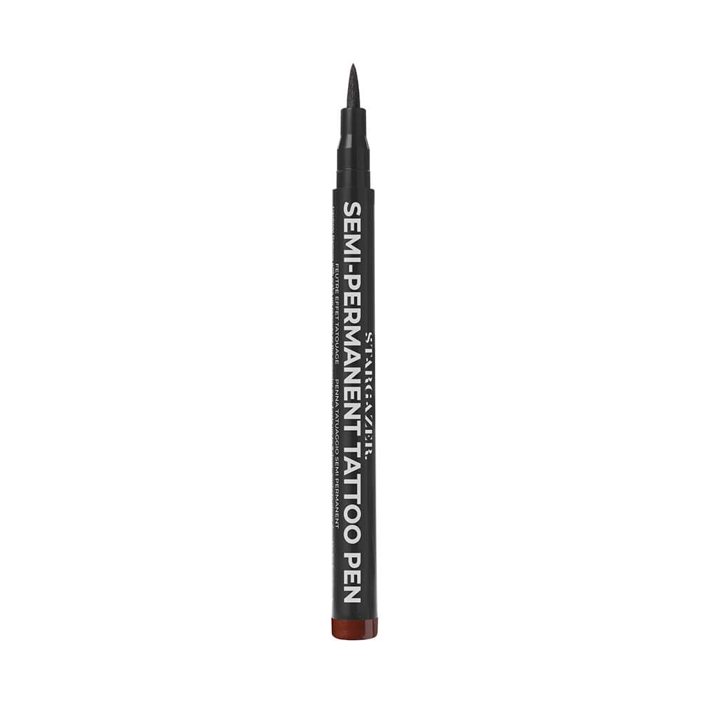 Stargazer Semi-Permanent Vegan Tattoo Pen 8. Up To 24 Hour Strong Brown Colour For Skin Art With A Fine Line Nib.