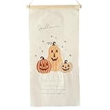 秀〆(Hideshime) 季節の刺繍 秋 ハロウィン かぼちゃ おしゃれ 刺繍 タペストリー Sサイズ コンパクト かぼちゃ KEI-TP-S-HW591-B