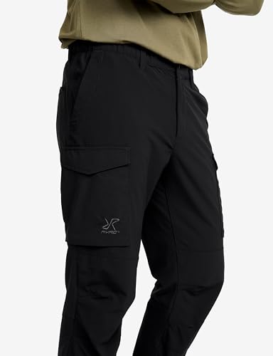 RevolutionRace Adventure Cargo Stretch Pants für Herren, Wanderhose für viele Outdoor-Aktivitäten, Black, XL