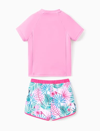 Disney Frozen Elsa Princess Girls Two Piece UPF 50+ Protection Quick-Dry Short Sleeve Swim Sets Rashguard Bathing Suit2