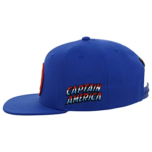 Marvel Captain America Youth Comic Uv Adjustable Snapback Flat Bill Cap Royal Blue #TOP5