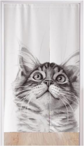 遮光 のれん おしゃれ 間仕切りカーテン 断熱防寒 猫 暖簾 シンプル 四季兼用 タイプA かわいい猫 和風 目隠し ロング 北欧 綿麻 厚手 無地 玄関 キッチ リビング 飲食店 出入り口 和風 断熱カーテン 防寒 無地 台所 お風呂 洗面所 ドアカーテ