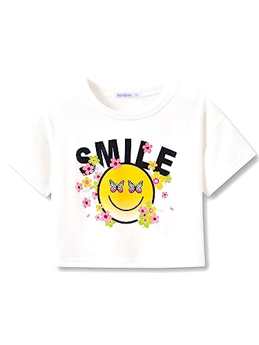 Image of Stylish Graffiti /Butterfly /Tropical Crop Top for Little & Big Girls - Cool Summer T-Shirt Clothes Size 6-18