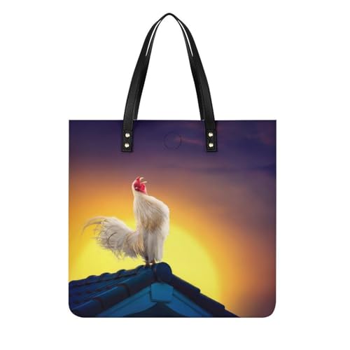 Tote bag pour voyage Coq Blanc : le sac à bandoulière femmes idéal pour le week-end
