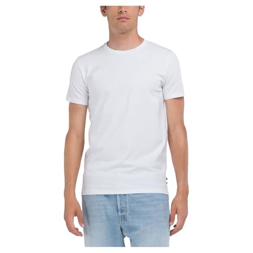 T-shirt Replay homme manches courtes haut basique blanc taille M uni