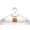 Clothes Hangers Pack of 100 Extra Heavy Quality 45 g per Hanger with Non-Slip Grooves and Tie or Belt Holder White