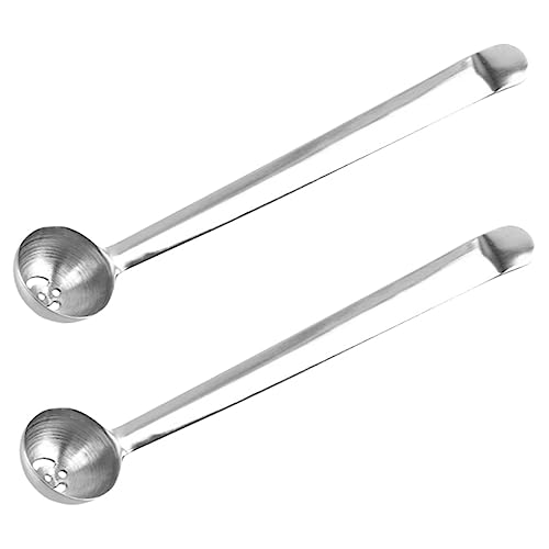 Cabilock 2pcs Olive Spoon Strainer for Jars Stainless Steel Serving Utensils Drain Holes for Cherries Pickles