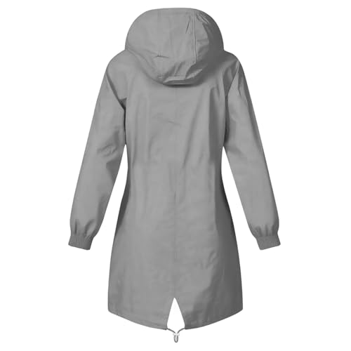 Women's Hooded Coat Zip Up Jacket Drawstring Overcoat Trendy Outerwear with Pockets Fall Winter Clothes Outfits3