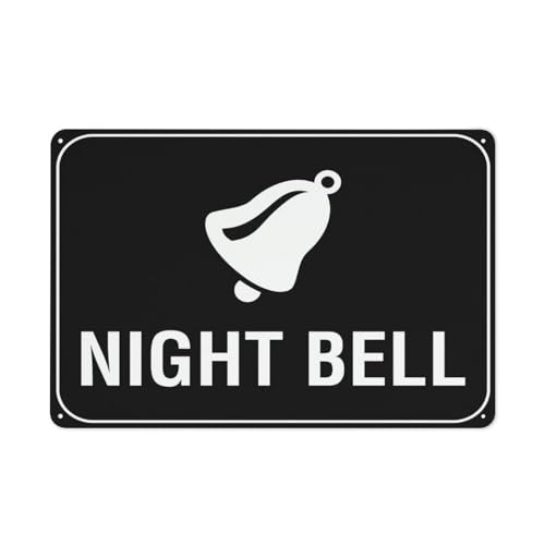 Night Bell Sign Outdoor, Uv Printed Rust Free Aluminum 12 X 8 In,Yard Sign For Home, Business, Driveway Alert