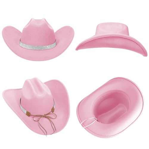 Image of Cowboy Hats for Women and Men with Wide Brim Felt Western Hats for Cowgirls and Cowboys