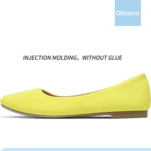 Image of Obtaom Round Toe Women Flat Shoes Slip on Girls Dress Black Ballet Flats