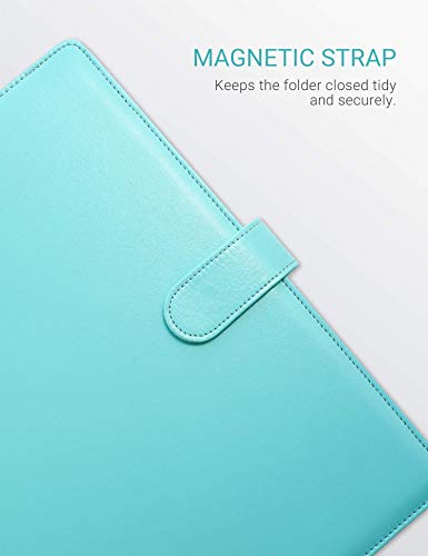 Image of Clipboard Folder Padfolio, Writing Portfolio Faux Leather Clipboards with Cover for Legal Pad Holder Letter Size A4 8.5 x 11 for Business Conference Notepad Clip Boards (Pale Turquoise)