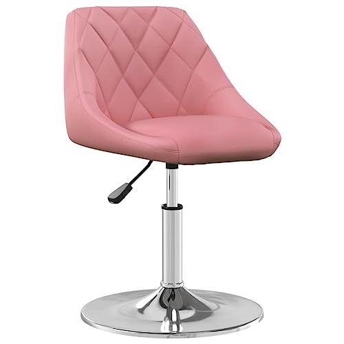KGFHERENB Juego de 4 sillas de comedor giratorias de terciopelo rosa – modernas sillas tapizadas en altura regulable con resorte de gas – Cómodas sillas de cocina con estructura de acero cromado para