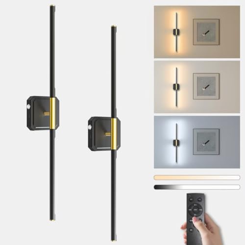 ollycasa Rechargeable Wall Lights, Wireless Wall Sconces 360°Rotate, LED Wall